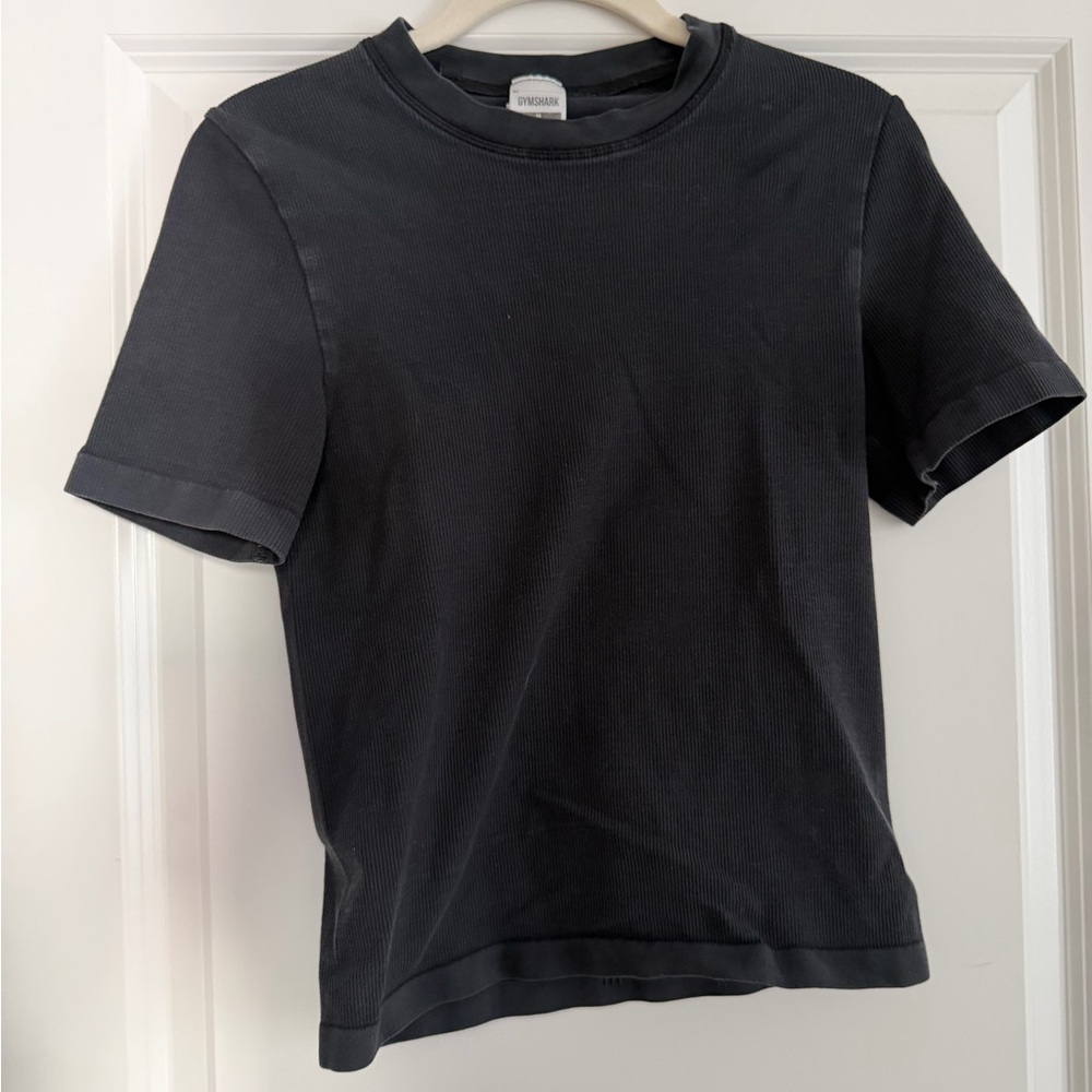 Gymshark Black Ribbed Crop Top